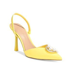INC Womens Yellow Mateo Victoria Pointed Toe Stiletto Slip On Slingback 5.5 M